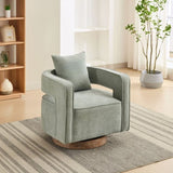 29.1"W Swivel Accent Open Back Chair Modern Comfy Sofa Chair With Weathered Base For Nursery Bedroom W1298P192483