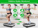 Vibration Exercise Machine With Resistant Bands Remote Control Whole Body Vibration Platform Workout 07214624