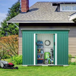 ZUN 4.2 x 9.1 Ft Outdoor Storage Shed, Metal Tool Shed with Lockable Doors Vents, Utility Garden Shed W2181P156874