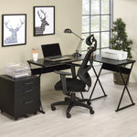 ZUN Black L-shaped Writing Desk B062P186498