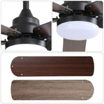 ZUN Low Profile 42 Inch Ceiling Fan 5 Blades Noiseless Reversible Dc Motor Remote Control With Led Light W934P145919