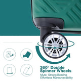 4-piece ABS lightweight suitcase, 14 inch makeup box, aircraft wheels DARK GREEN W284P149256