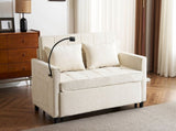 56.9" Loveseat Sofa Pull-out Sofa Bed Sleeper Sofa with a Reversible Backrest Cushion, Side Pockets, N719P208853A