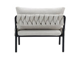 Modern Accent Lounge Chair with Braided Upholstery and Metal Frame, Comfortable Armchair for Living W2215P252349
