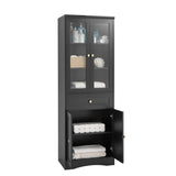 ZUN Tall Bathroom Storage Cabinet, Cabinet with Four Doors and Drawers, Adjustable Shelf, MDF Board, N725P186649B