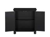Classic Storage Cabinet 1pc Modern Traditional Accent Chest with Mirror Doors Antique Black Finish B011P169759