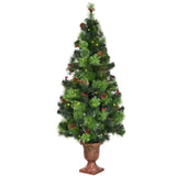 5ft Pre-Lit Artificial Christmas Tree - 100 Clear LED Lights 260 Tips PVC Red Berries Pine Cones UL 59692852
