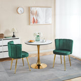 Modern GREEN dining chair with iron tube golden color legs, velvet and comfortable W234P256815