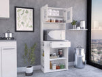 ZUN Capienza Pantry Cabinet, Two Shelves, Double Door, One Drawer, Three Side Shelves -White B20091899