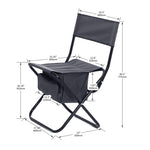 ZUN 2-piece Folding Outdoor Chair with Storage Bag, Portable Chair for indoor, Outdoor Camping, Picnics 02686064