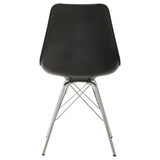 Black and Chrome Padded Dining Chair B062P153714