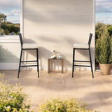 2PCS Patio Bar Chairs, Heavy-Duty Metal Frame Bar Stools Set of 2, Indoor Outdoor All-Weather 21041712