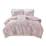 Metallic Printed Plush Comforter Set with Throw Pillow Full/Queen B035P294499
