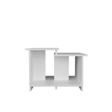 Weman 23.6" W Coffee Table with Open Shelf Living Room, Home Office Storage White B200P253736