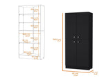Black Pantry Cabinet with 4 Doors and 5 Hidden Shelves B062P193660