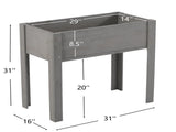 Grey Bed with Legs, Elevated Wooden Planter Box for Outdoor Plants Flowers Fruits Vegetable Herb 53470773