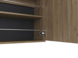 Wall Shoe Rack 54" H, One Mirror, One Door, Five Internal Storage Shelves, Approximate Capacity for B097P296808