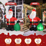 6 FT Lighted Christmas Inflatable Decoration, Inflatable Santa Claus with Large Gift Bag, Funny Blow 64475138
