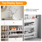 ZUN FCH 4 Drawers 2 Drawers with Top Baffle Shoe Cabinet Particle Board 128*25*107cm White 41329802