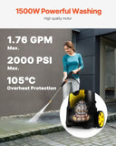 VEVOR Electric Pressure Washer, 2000 PSI, Max. 1.76 GPM Power Washer w/ 30 ft Hose, 5 Quick Connect T3342P311693