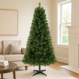 6FT Hinged Unlit Artificial Christmas Tree with 582 Tips, Full PVC Branches, Green Holiday Tree with 06947342