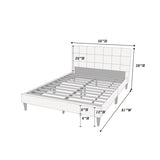 Contemporary 1pc Full Size Bed Grey Polyfiber Tufted Headboard Platform Bedframe Bedroom Furniture B011P243666