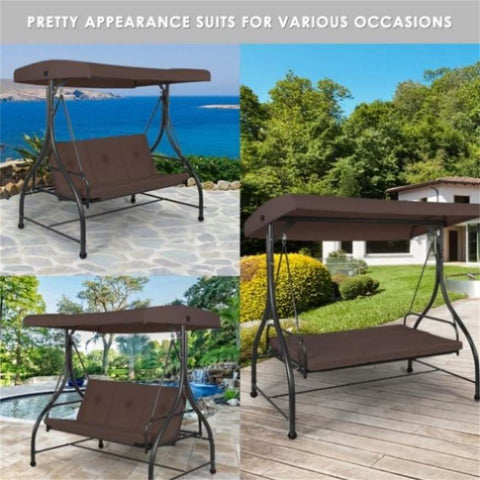 ZUN 3-Seat Swing Chairs ,Convertible Swing Hammock Bed 43369863