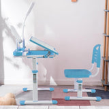 Desk for Kids Desk and Chair Set Kids Art Desk Drafting Table Desk Set with Adjustable Height, T3060P269033