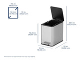 Bathroom Trash Can, 2.6 Gallon Stainless Steel, Step Garbage Bin with Soft Close Lid, Silver 56733340