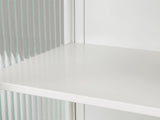23.62"Glass Doors Modern Two-door Wall Cabinet with Featuring Two-tier Enclosed Storage, an Open W757119332