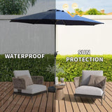 ZUN 10FT Patio Umbrella, Outdoor Table Umbrella with Push Button Tilt and Crank, UV Protection W1859P195941