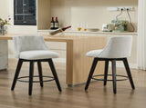 007-360&deg Swivel Bar Stools Set of 2-Modern 25" Counter Height Stools with Stain-Resistant W2636P242111