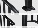 Matte Black Outdoor 4 Level Iron Handrail 59416717