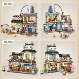 ZUN 4 PACK Brick Building Set for Kids, 2969 PCS Building Blocks Kit Japanese Street Building Toy Set 84974986