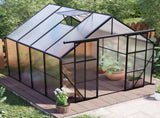 8x8 FT Double Door Polycarbonate Greenhouse Raised Base and Anchor Aluminum Heavy Duty Walk-in 52148600