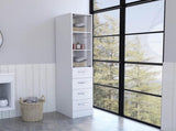 White 3-Drawer 3-Shelf Linen Cabinet B06280383