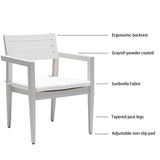 ZUN Outdoor Patio Aluminum Stationary Dining Chairs 4PCS with Outdoor-grade Sunbrella Fabric Cushions, W1886P163409