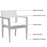 Outdoor Patio Aluminum Stationary Dining Chairs 4PCS with Outdoor-grade Sunbrella Fabric Cushions, W1886P163409
