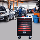 ZUN 6 Drawers Multifunctional Tool Cart with Wheels,Metal Rolling Tool Cart Storage for Garage Workshop 57151959