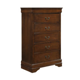 Traditional Design Bedroom Furniture 1pc Chest of 5x Drawers Brown Cherry Finish Antique Drop B01165028