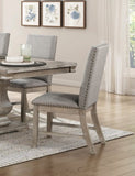 Set of 2 Side Chairs Upholstered Backrest Seat Nailhead Trim Brown Gray Finish Dining Furniture B011P239562