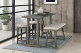 Light Gray Finish Counter Height Stools Set of 2, Foam Cushioned Seat Industrial Design Kitchen B011P238921