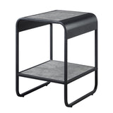 Concrete Grey and Black 1-shelf End Table B062P181422
