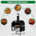 ZUN Outdoor Pizza Oven Wood Fired 2-Layer Pizza Ovens Outside Pizza Maker with Stone, Removable Cooking 87975879