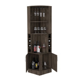Syrah Corner Bar Cabinet, Two External Shelves Espresso B200P239599