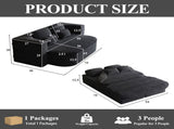 75'' 2-in-1 Foldable Sofa,Convertible Sleeper Foam Sofa Bed with Multi Functional Blanket, Corduroy W834P317046