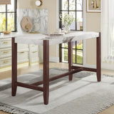Counter Height Table, 47.5 Inch Faux Marble Finish Bar Dining Table, Modern Bar Tall Dining Table N752P269652K