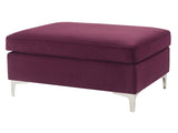 Burgundy Rectangle Ottoman B062P185665