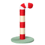 ZUN Christmas Cat Scratching Post, Cute Candy Cane Cat Scratcher with Sisal Scratching Post & Soft 87377269