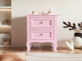 Macaron powder, MDF spray paint, 40*30*60cm, two-drawer bedside table, pastoral style 1pc 66169456